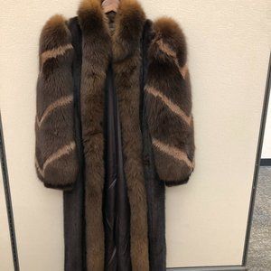 Vintage Red Fox & Mink Fur Coat